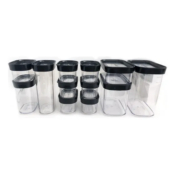 Kit 12 Potes Herméticos Para Mantimentos De Acrilico