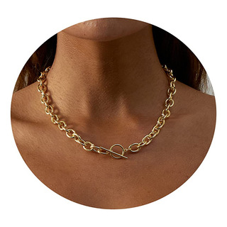 Collar De Cadena Oro Con Cierre Toggle Para Mujer Collar De Cadena Oro Con Cierre Toggle Para Mujer