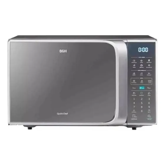 Microondas Gril Bgh 23 Litros B223ds20i Silver Puerta Espejo