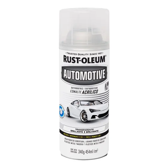Pintura Aerosol Rust Oleum Esmalte Acrílico Autos Y Motos Color Transparente Brillante