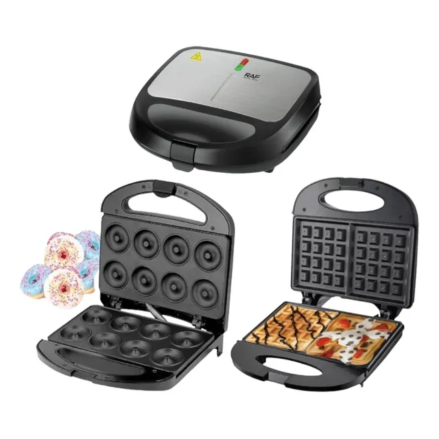 Maquina Para Hacer Donas Y Wafles 2en1 Raf 850watts
