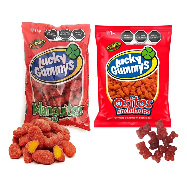 2pack Lucky Gomitas Enchiladas Mango Y Osito Panditas