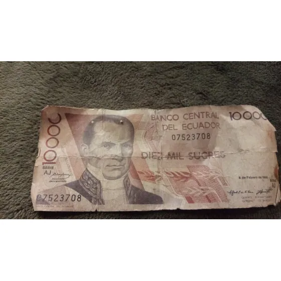 Billete Sucre De 10000