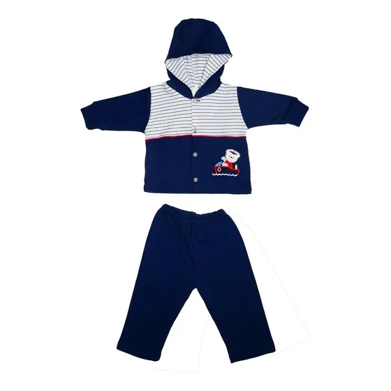 Conjunto Para Bebe Niño 2 Pzas Bebu Azul Marino