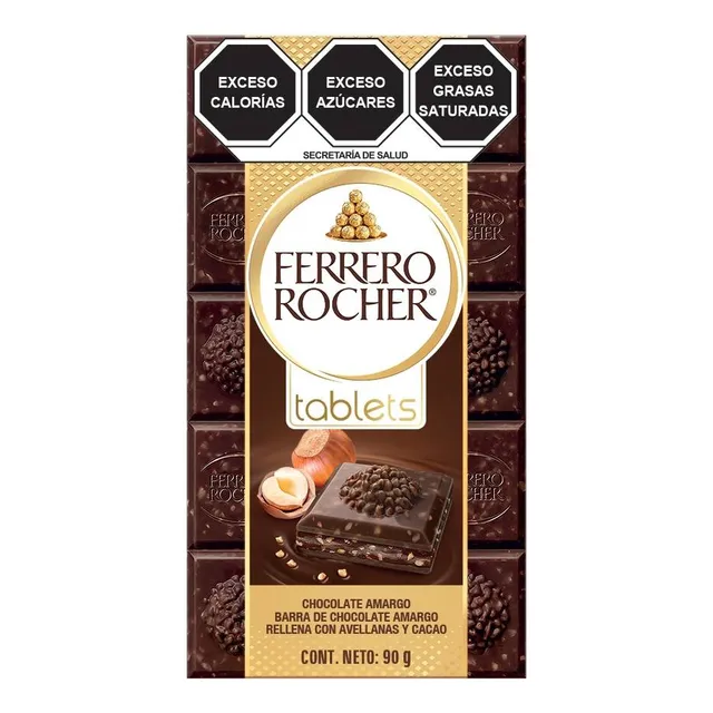 Barra De Chocolate Amargo Ferrero Rocher Tablets 90 G