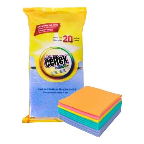 Celtex Rainbow Paquete 20ps 34x35cmpaño D Limpieza Multiusos