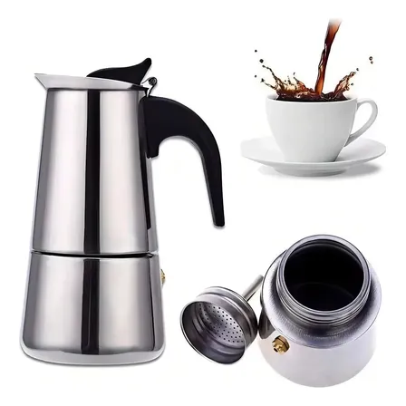 Cafeteira Italiana Expresso 200ml Em Inox Para 4 Xícaras
