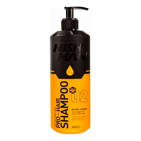 Champú Con Keratina Nishman Profesional Sin Sal 400ml