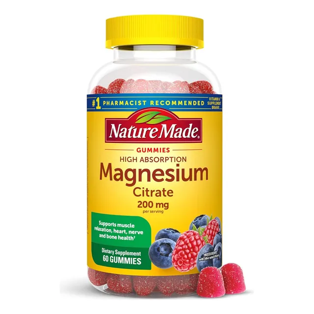 Citrato De Magnesio 200 Mg Nature Made 60 Gomitas