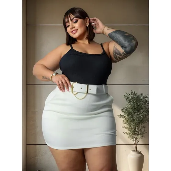 Regata Feminina Plus Size De Alcinha Básica Blusa Com Bojo
