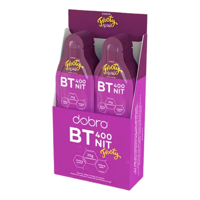 Bt 400 Nit Gel Sem Cafeina Com Taurina 10 Sachês Açaí Dobro