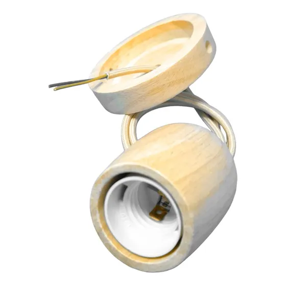 Socate Colgante Madera Rosca E27