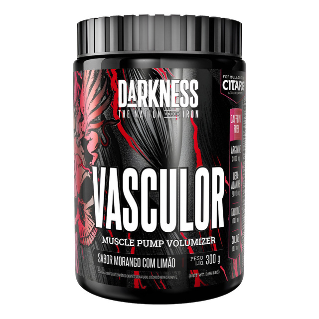 Vasculor Powder Pote 300g Sabor Morango Com Limão - Darkenss Vasculor Powder Pote 300g Sabor Morango Com Limão - Darkenss