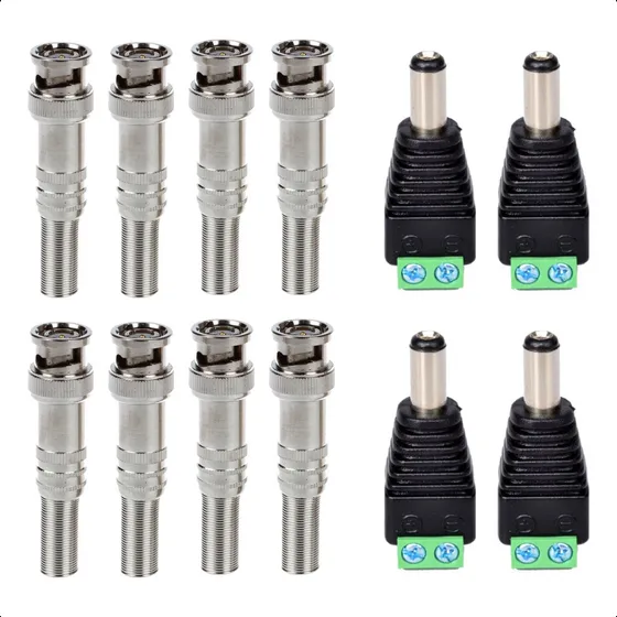Kit Conectores Para Instalação De 4 Câmeras De Segurança