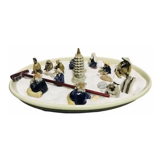 Jardín Zen Meditación Arena Piedras Figuras Decorativas 28cm