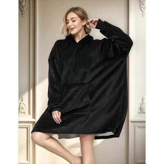 Manta Buzo Poncho Canguro Polar Corderito Suave Otec
