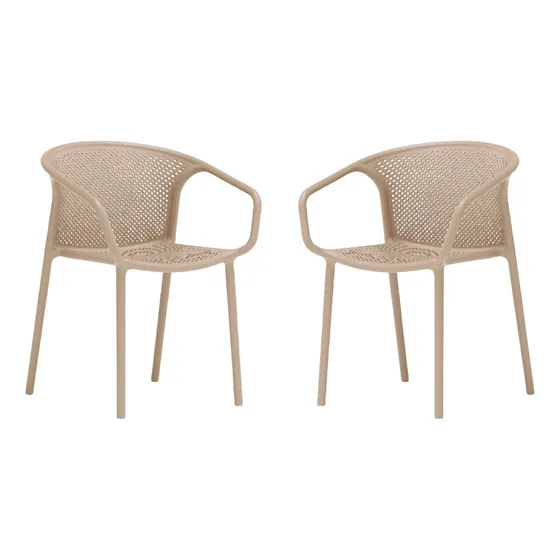 Set De 2 Sillas De Jardin Exterior Diseño Taupe