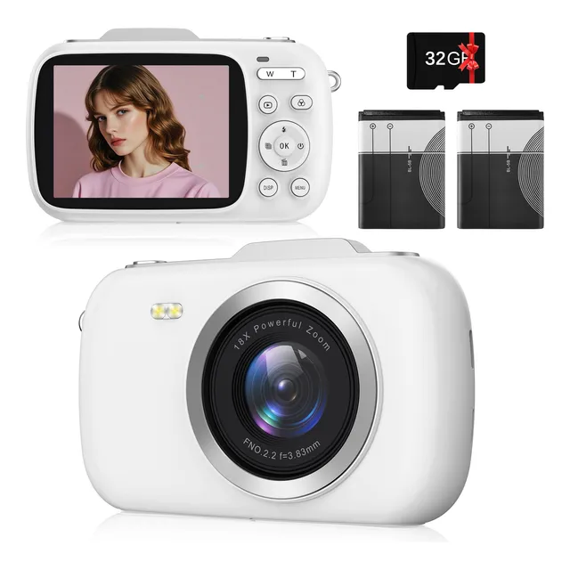4k Cámara Digital Mujeres Niños Camara Con 18x Zoom 64mp