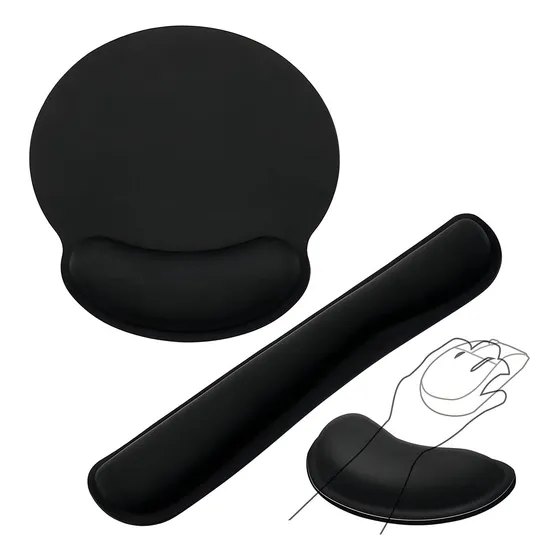 Juego Almohadillas Cojín Tapete Reposa Muñecas Teclado Ratón