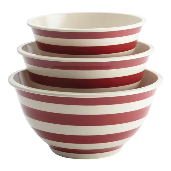 Uego Cuenco Melamina 3 Pieza Color Rojo Rayado