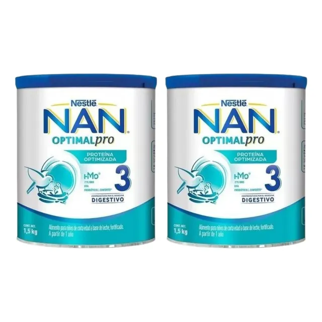 Fórmula Lactea Para Niños 3 Nan Optipro 2 Pack De 1.5 Kg