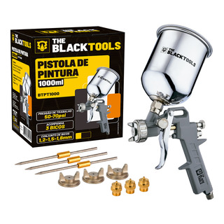 Pistola Pintura Gravidade Caneca 1000 Ml Rosca 1/4 Btpt1000 The Black Tools Pistola Pintura Gravidade Caneca 1000 Ml Rosca 1/4 Btpt1000 The Black Tools