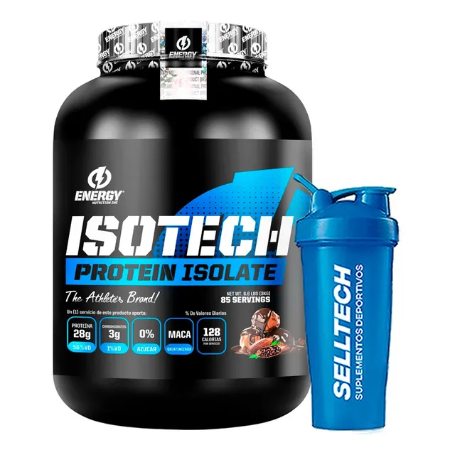 Proteína Energy Nutrition Isotech 3kg Chocolate + Shaker