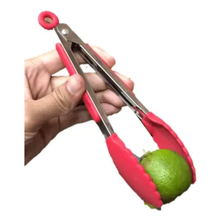 Pinça Pegadora Silicone Vermelho Carne Churrasco Salada 22cm Pinça Pegadora Silicone Vermelho Carne Churrasco Salada 22cm