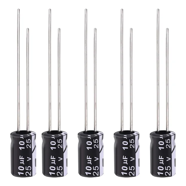 Condensador Electrolítico 10uf 25v 80 Unidades Con Cables