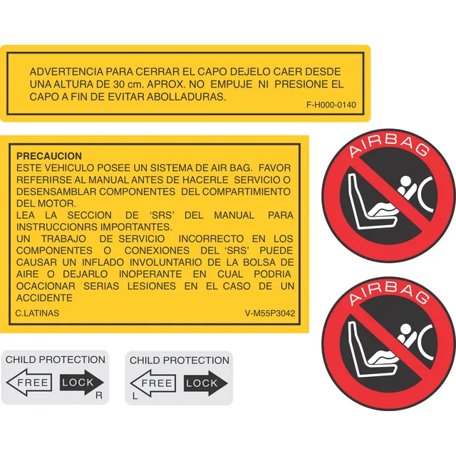 Calcomania Precaucion/seguridad Mitsubishi Lancer/touring