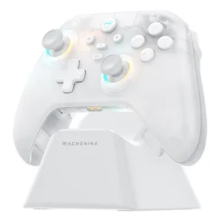 Gamepad Controles Gamer Inalámbrico Machenike G3 V2 Con Carga Base 1000hz De Retorno Joystick Hall Disparadores Hall... Blanco