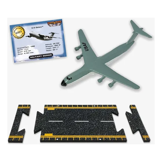 Hot Wings Plane C-5 Galaxy Pista Conectable Plano Fundido