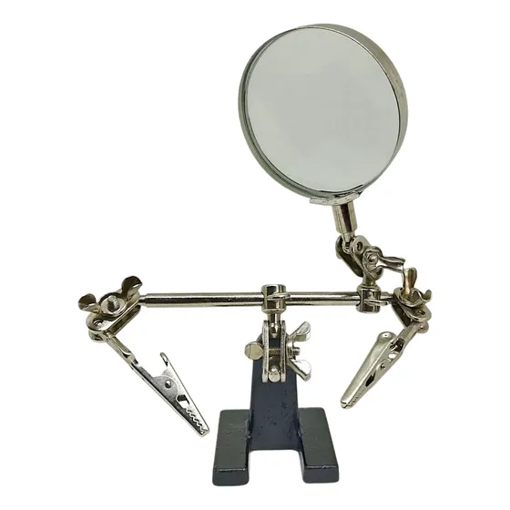 Soporte Para Soldar Con Lupa Y Pinzas De Sujecion