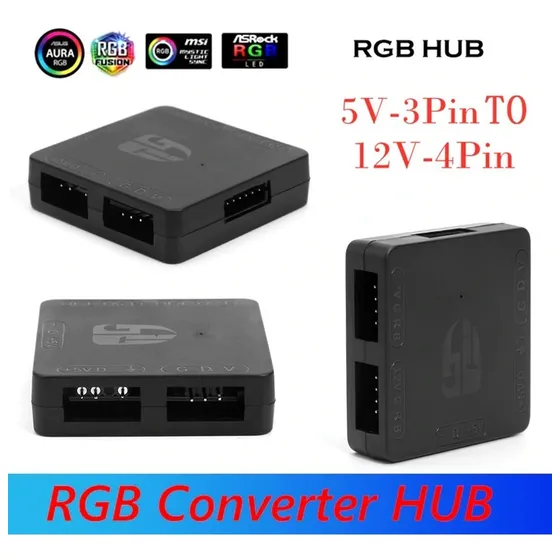 Adaptador Conversor Rgb 3pinos-5v Para 4pinos-12v 