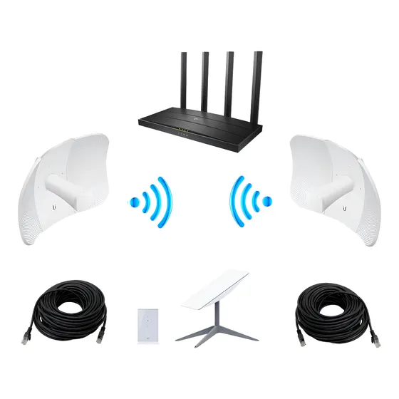 Comparte Starlink, Enlace Internet, Punto A Punto Con Router