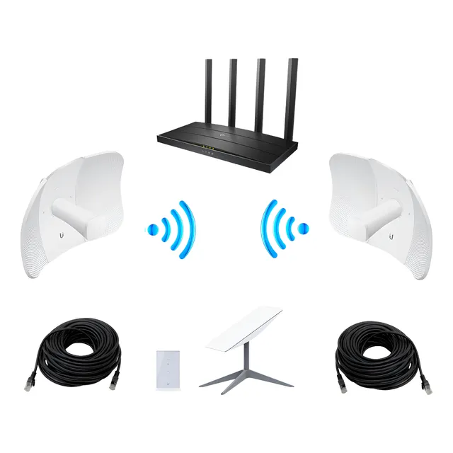 Comparte Starlink, Enlace Internet, Punto A Punto Con Router