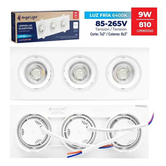  Lampara Led Empotrar Ojo De Buey 9w Movible Angel Light