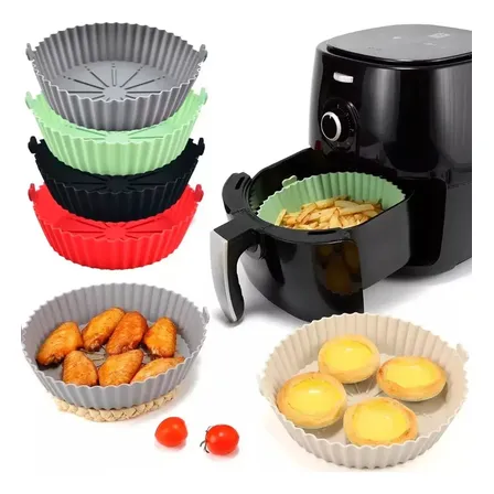 Kit 3 Forros Air Fryer De Silicone Reutilizável Antiaderente Lavável Pratico