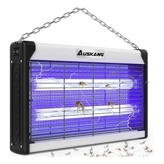 Auskang Lámpara Mata Mosquitos Eléctrico 20W, Lampara Antimosquitos 4200V, Repelente de Mosquitos Electrico Potente, Lamp Bug Zapper para Interior y Exterior Jardín Dormitorio Cocina