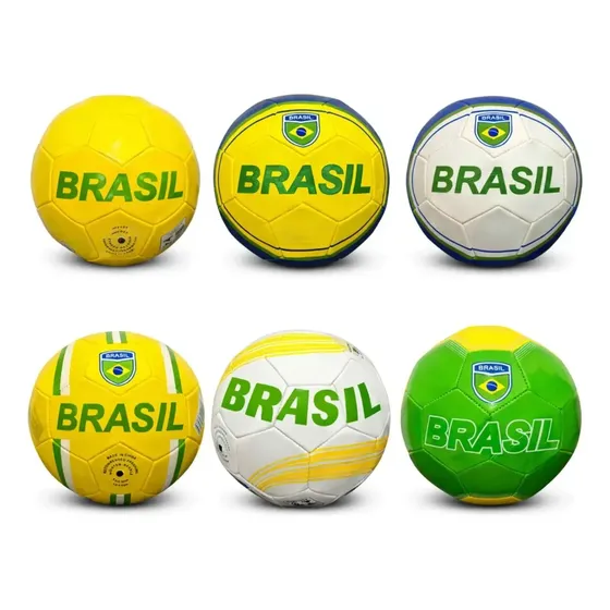 Kit 6 Bolas Futebol Copa Brasil Campo E Futsal Escola Cor
