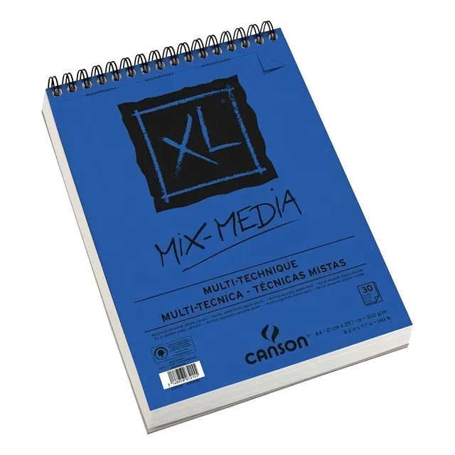 Block Canson Xl Mix-media A4 30 Hojas Acuarela Acrilico 300g