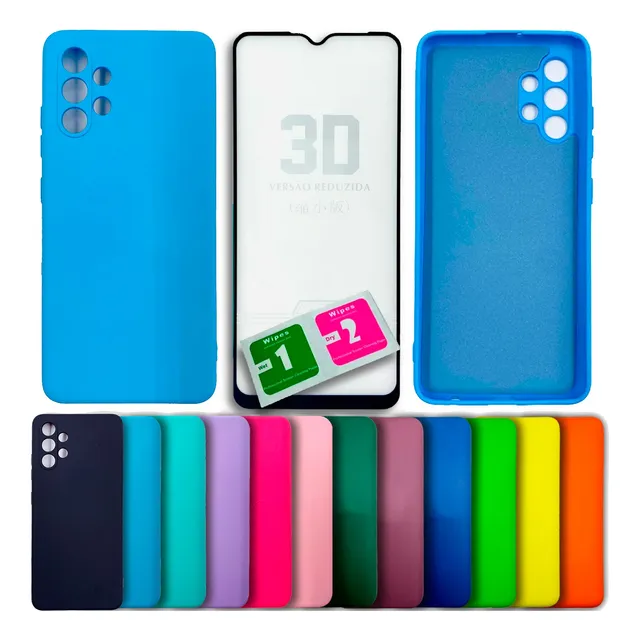 Kit Película 3d + Capa Silicone Veludo P/ Galaxy A52 A52s 5g