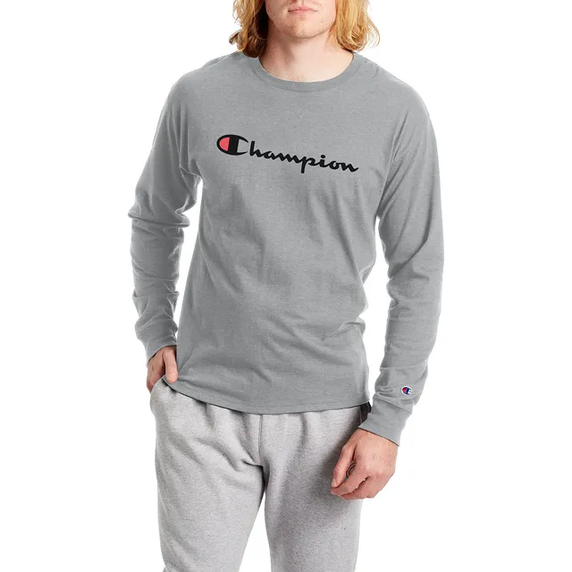 Camiseta Clasica Algodon Manga Larga Para Hombre Logotipo