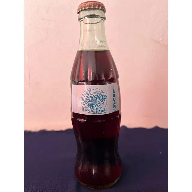 Antigua Botella Coca Cola Juego Inaugural Jaguars 1995