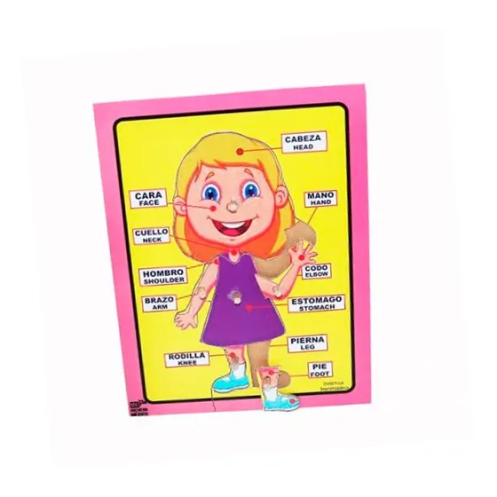 Rompecabezas Bilingüe/niña/con Pija/material Didáctico