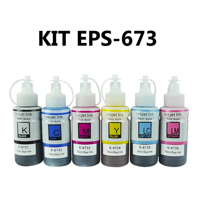 Kit 6 Tintas Genricas Para Epson 673 Ecotank L800 L850 L1800