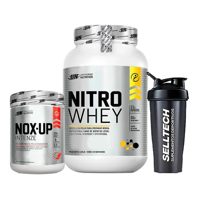 Un Nitro Whey 1.2kg Chocolate+nox-up 600gr Fruit Punch