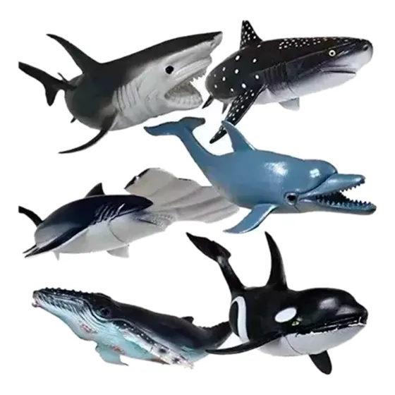Set X6 Muñecos Animales Océano Marinos 15cm Grandes Juguete
