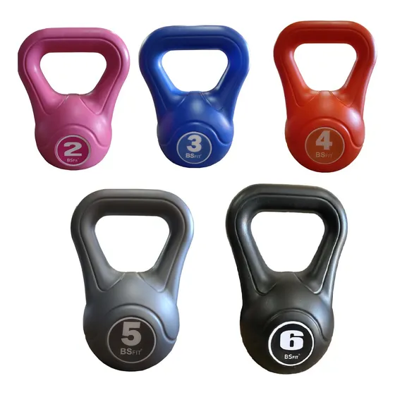 Kit Set 5 Pesas Rusas 2/3/4/5/6kg Kettblells Pvc Gym Fitness