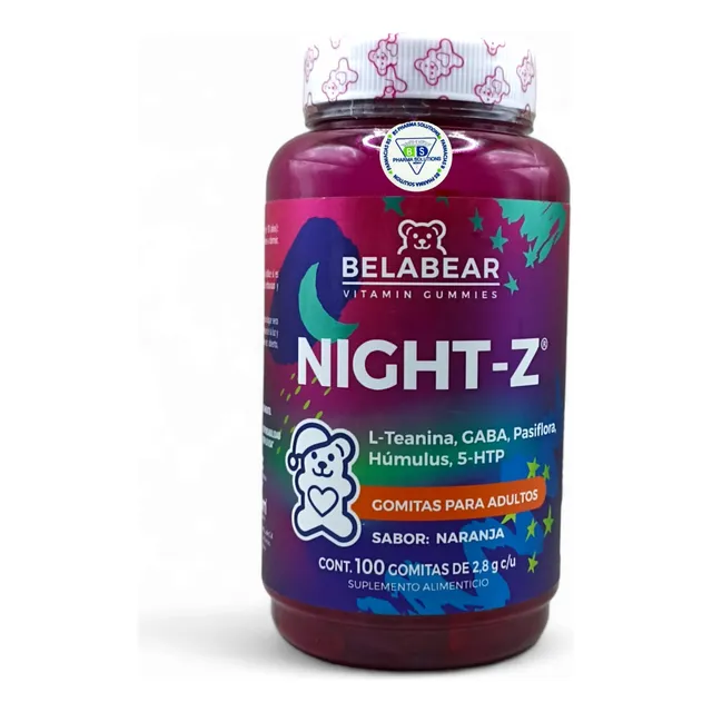 Belabear Night Z C/100 Gomitas Conciliador De Sueño Naranja